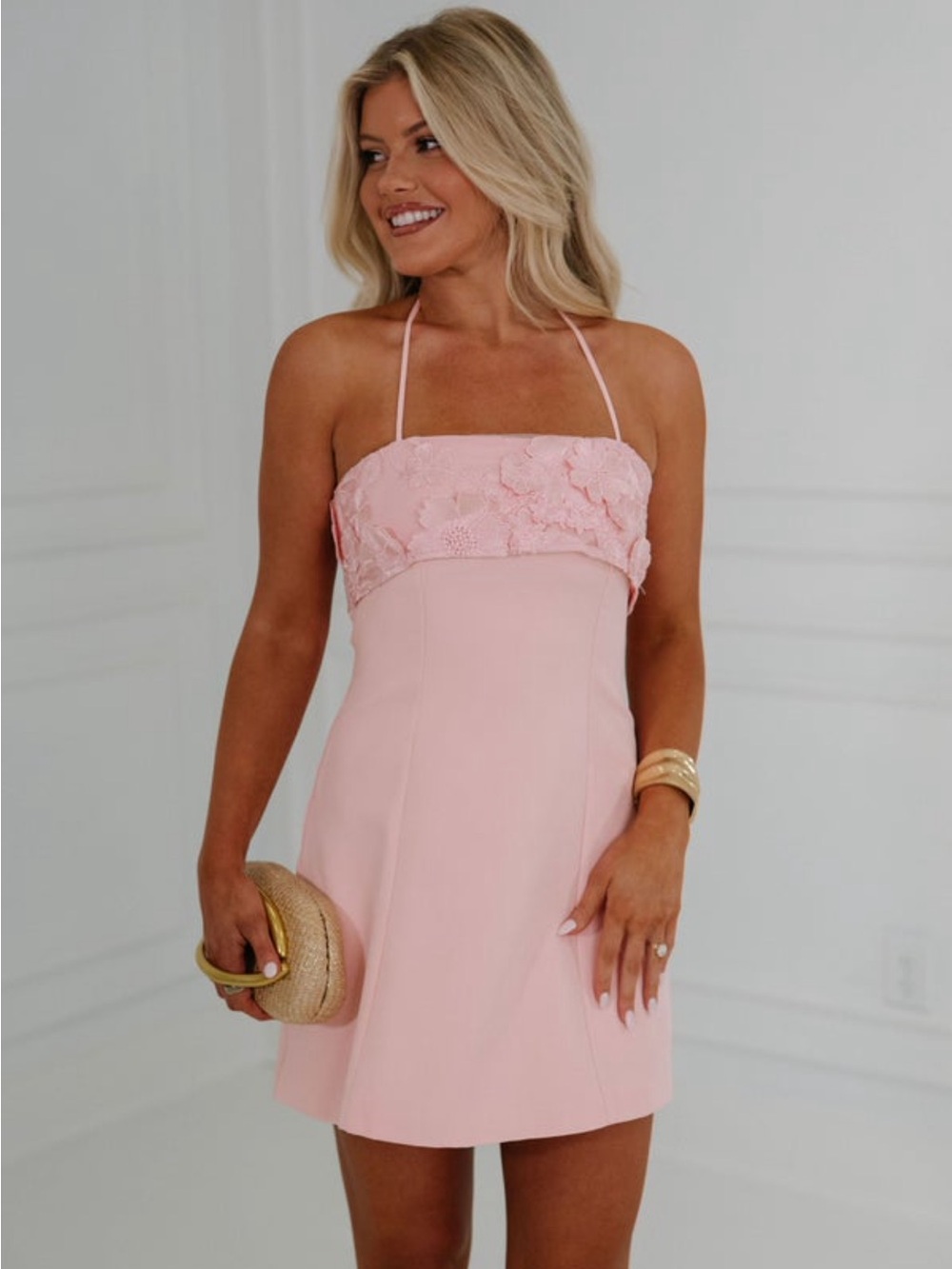 Blake Mini Dress- Peachy Pink